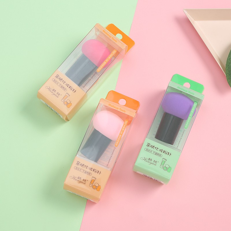 韩艳0506圆头小蘑菇头气垫bb粉扑海绵美妆蛋便携式化妆扑详情图2