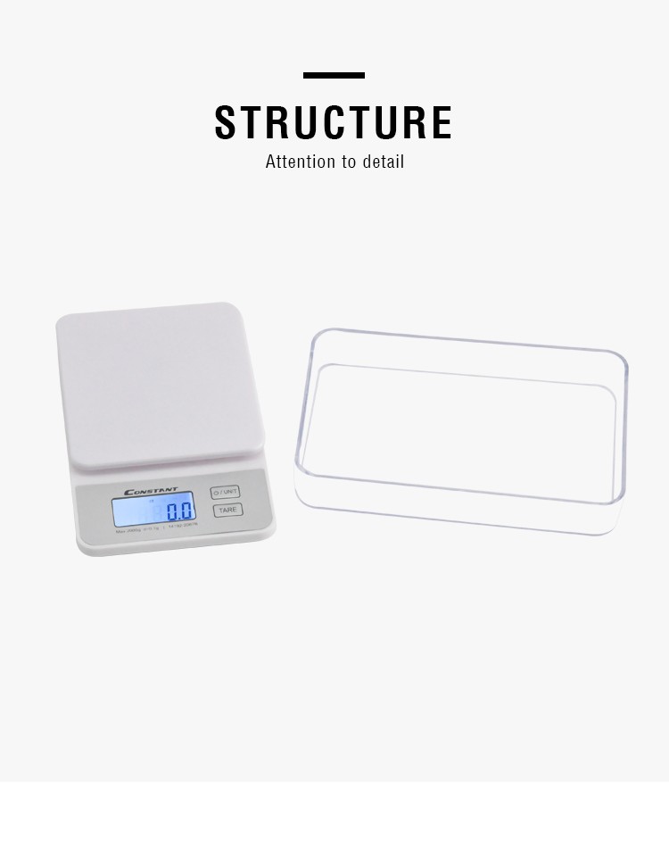 [Constant-2087B]蓝色背光显示家用电子厨房秤珠宝秤带塑料托盘称详情4