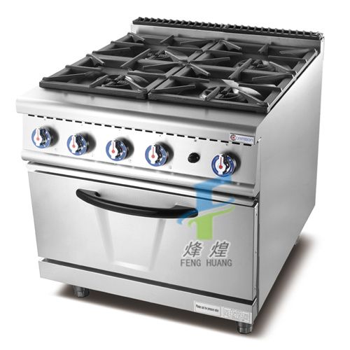 ZH-TQ-4 Gas 4 Burner Range With Oven