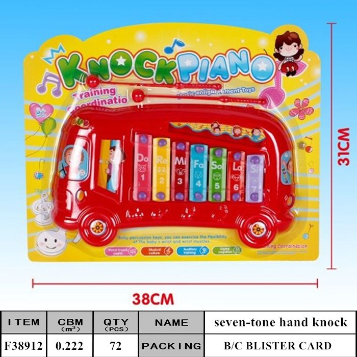 Kids cartoon multi function musical toy Infant children seven-tone hand knock on the piano 8 months baby puzzle early education musical instrument toy 1-2-3 years oldF38912