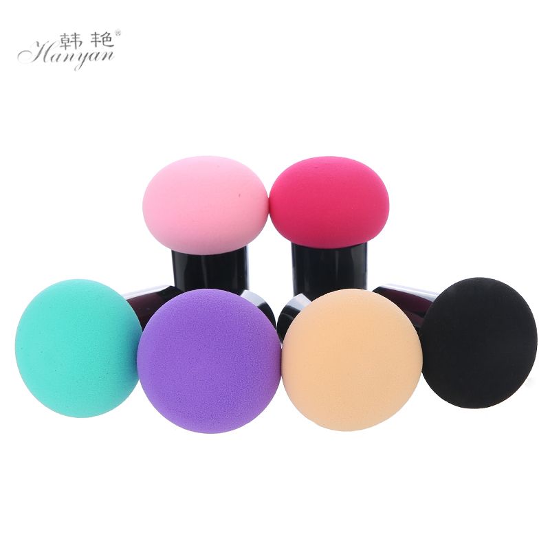 韩艳0506圆头小蘑菇头气垫bb粉扑海绵美妆蛋便携式化妆扑细节图
