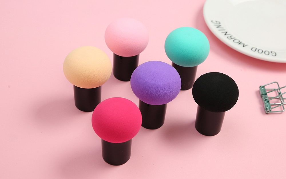 韩艳0506圆头小蘑菇头气垫bb粉扑海绵美妆蛋便携式化妆扑详情图3