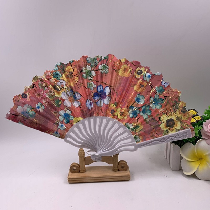 中国风扇子塑料折扇*定制广告扇子*金粉花边扇玫瑰扇工艺扇批发详情图7