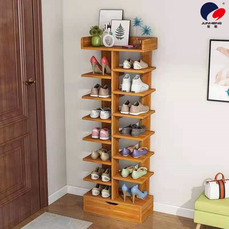 Shoe rack Multi-layer household economical space saving simulation wooden shoe rack simple door small shoe rack dormitory storage rack Specification drawing