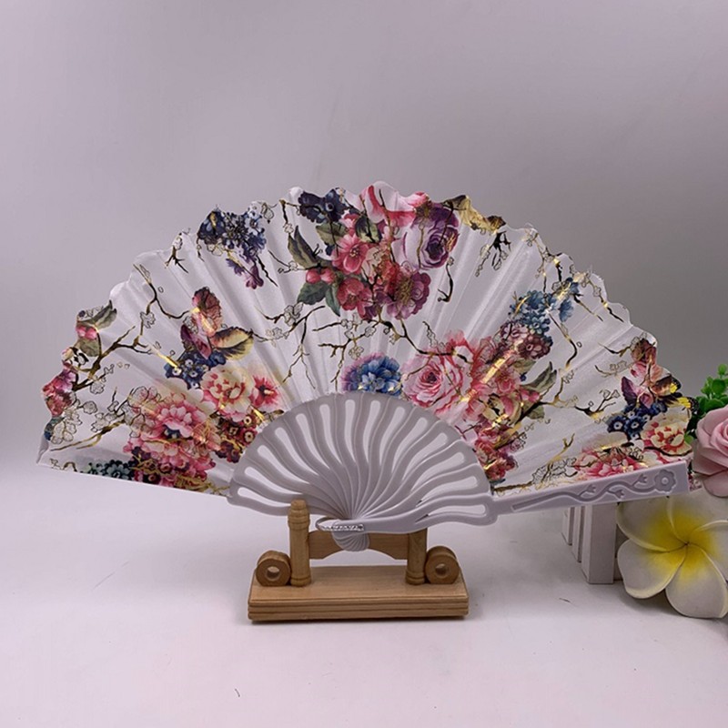 中国风扇子塑料折扇*定制广告扇子*金粉花边扇玫瑰扇工艺扇批发详情图2