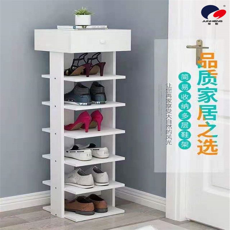 Shoe rack Multi-layer household economical space saving simulation wooden shoe rack simple door small shoe rack dormitory storage rack details Picture