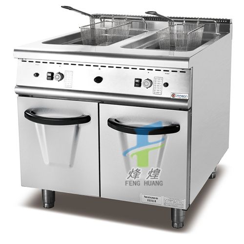 ZH-TC-2  700燃气双缸炸炉连柜座