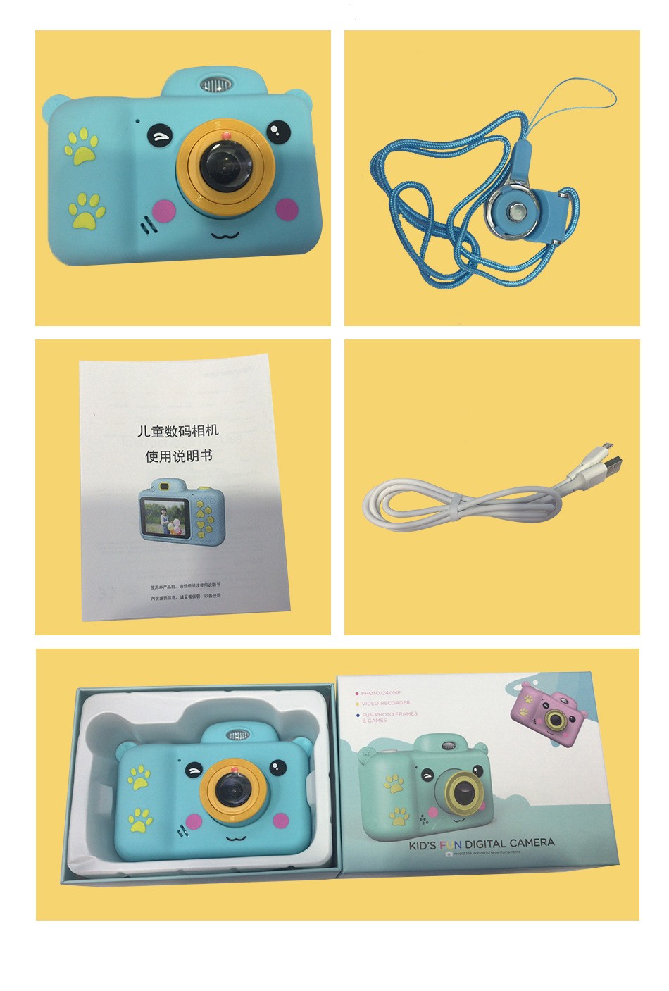 2020 new children's camera cartoon gifts, digital camera toy gifts, smart digital camera factory detail image 16