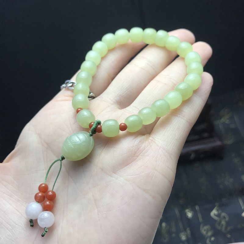 手工编织天然和田玉富甲天下手链