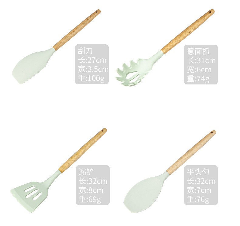 A 11-piece set of silicone kitchenware for pasta grabs detail image 7