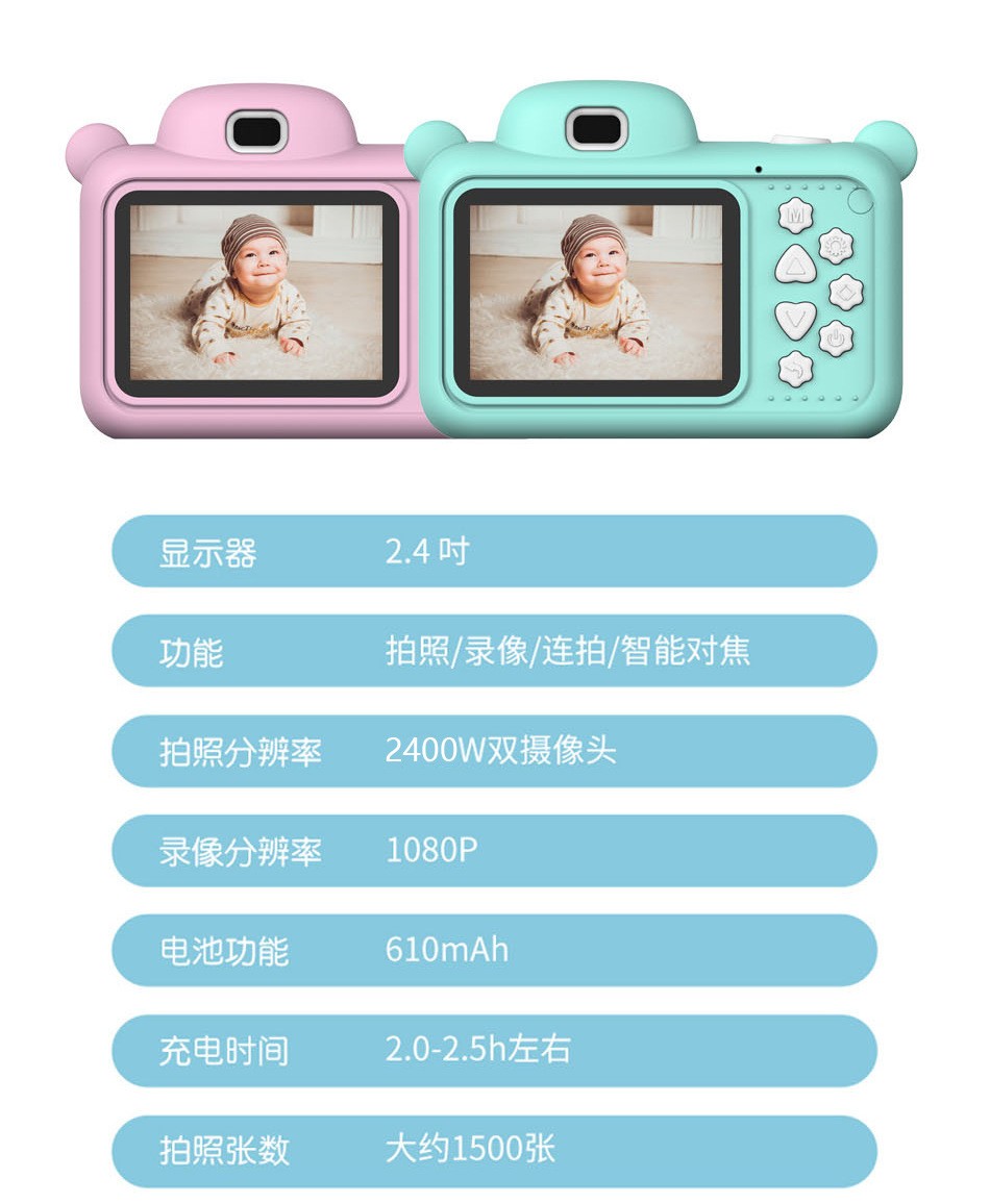 2020 new children's camera cartoon gifts, digital camera toy gifts, smart digital camera factory detail image 14