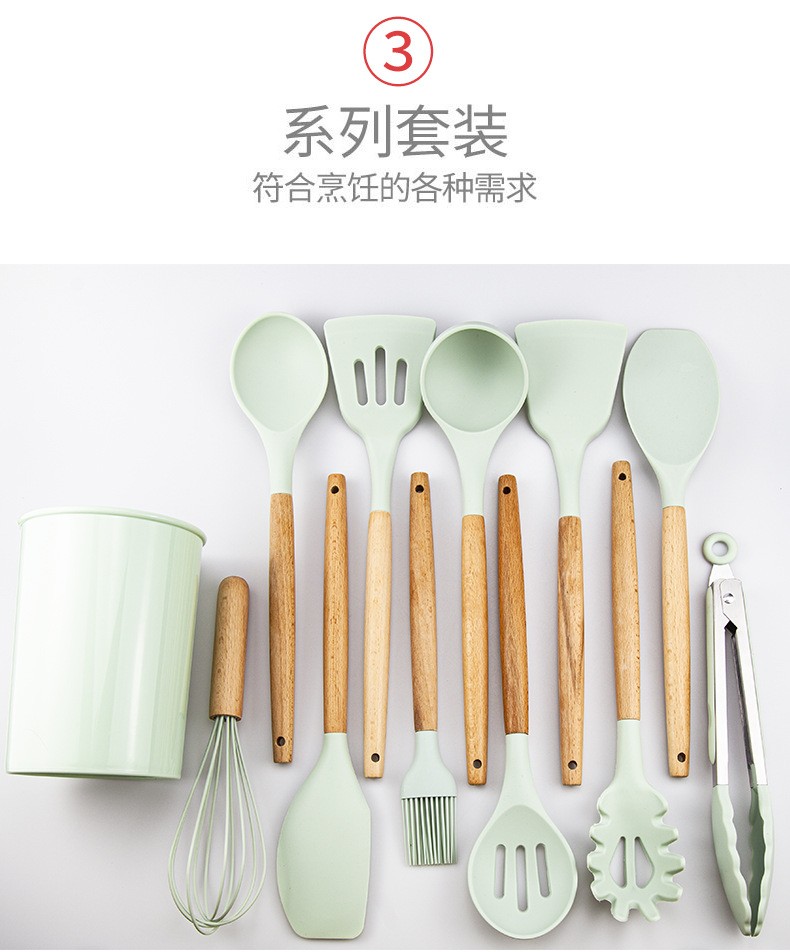 A 11-piece set of silicone kitchenware for pasta grabs detail image 9