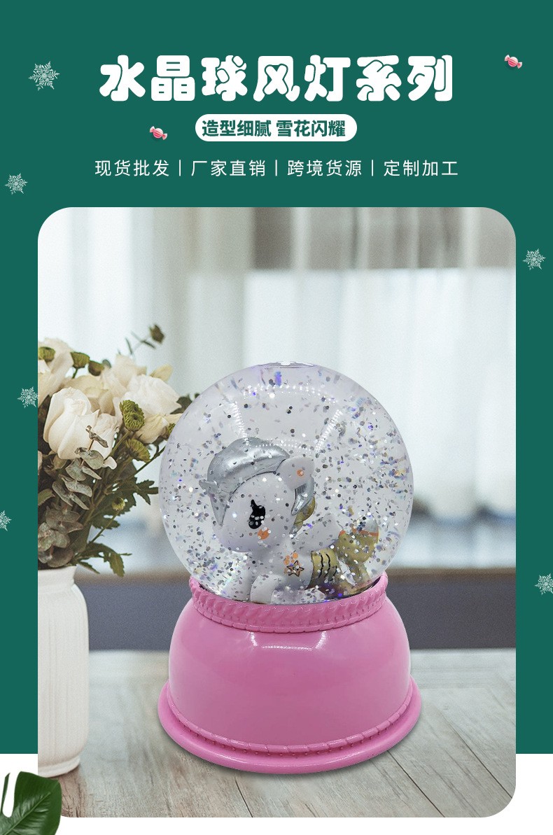 情人节礼物树脂工艺品创意卡通人水晶球欧美INS音乐风灯装饰摆件详情图2