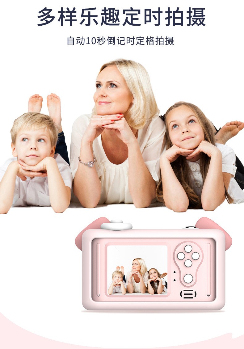 Wholesale of genuine best-selling third-generation PLUS children's cartoon digital camera silicone small single-lens reflex action camera toys detail image 9