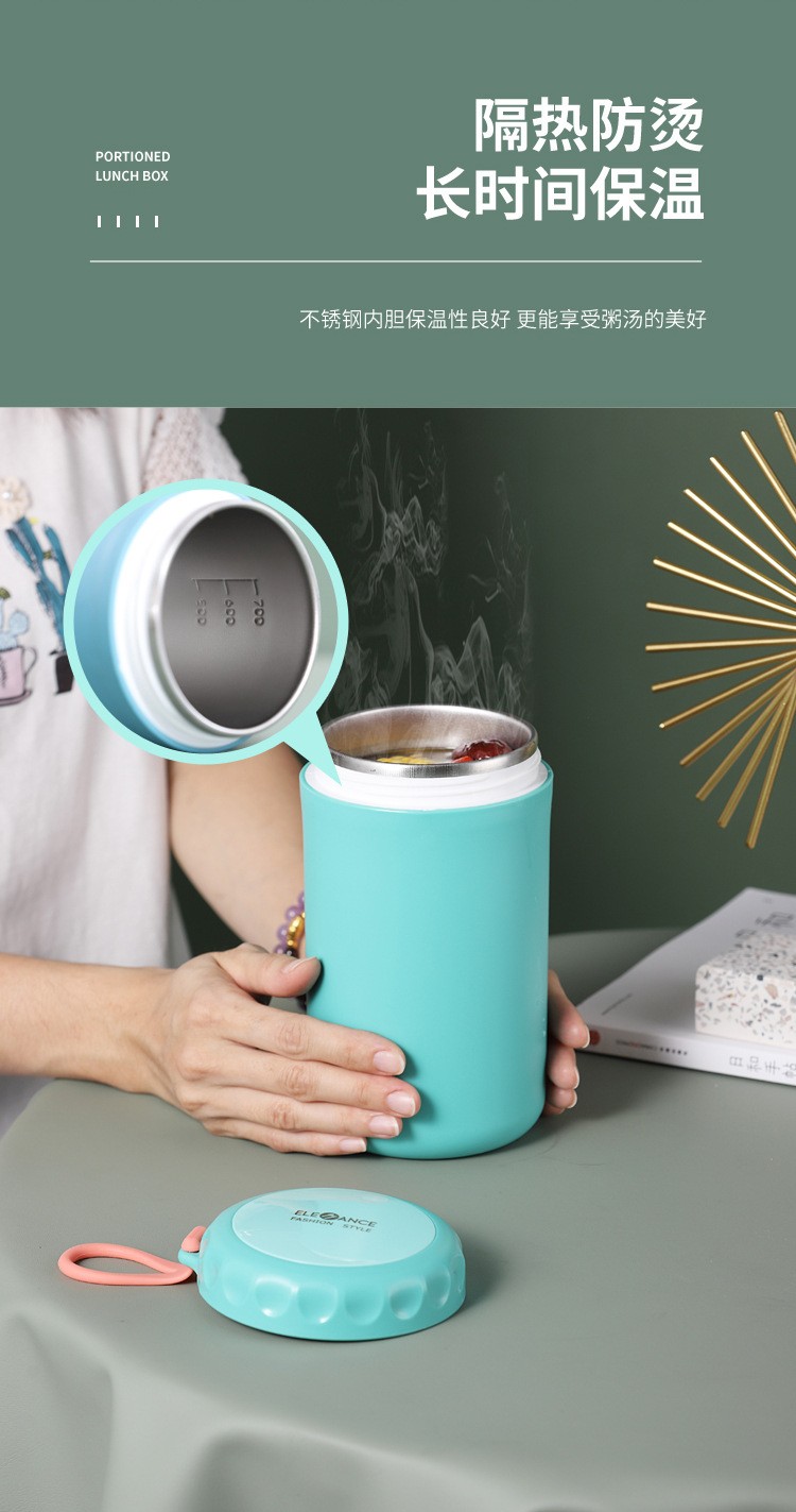 Stainless steel insulated soup cup 750ml sealed leak-proof cup, stewing pot, office worker breakfast porridge cup, portable cup -8 detail image 7