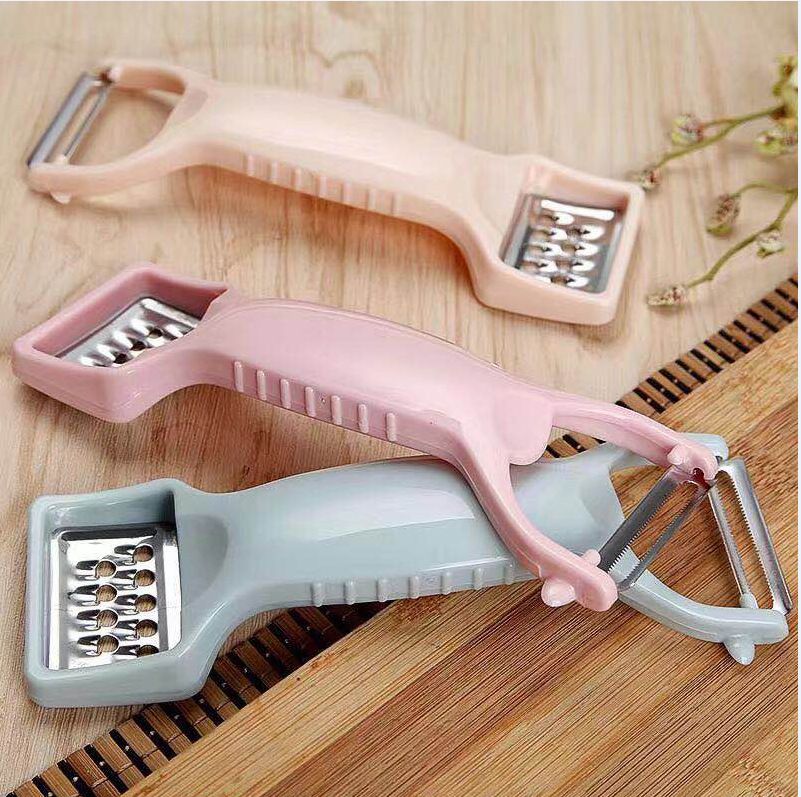 Multifunctional stainless steel paring knife dual use melon planer kitchen tool two in one vegetable apple peeler wholesale thumbnail