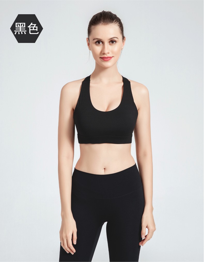 运动文胸裸感lulu女跑步排汗聚拢美背含胸垫弹性健身瑜伽服透气夏详情图12