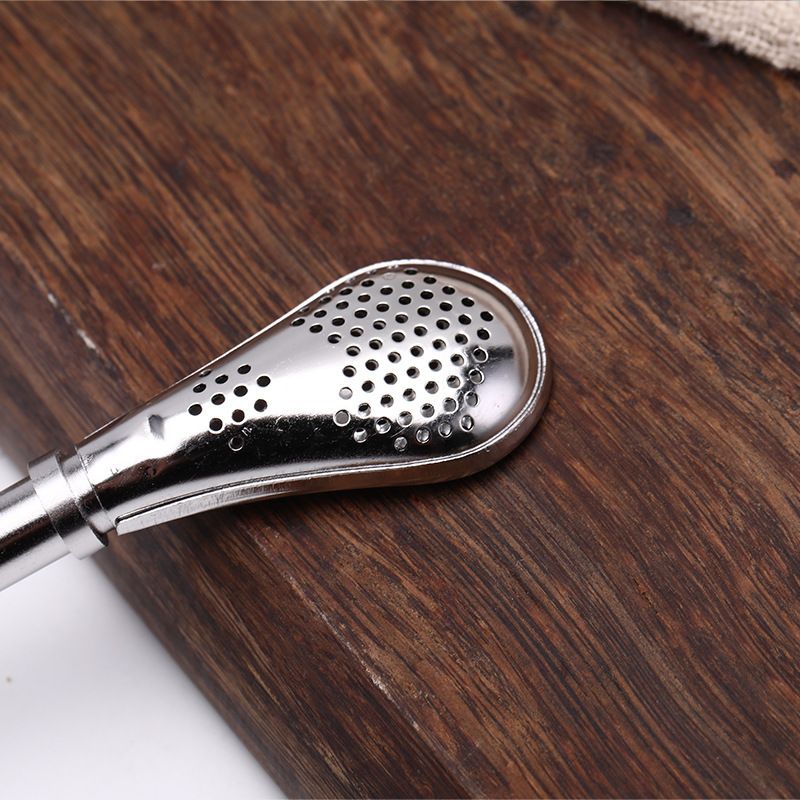 Svino 304 stainless steel creative color-coated straw spoon, milk tea, coffee, yerba mate filter spoon, stirring spoon -14 portable, easy to clean, reusable stainless steel straw spoon, encrypted filtration, creative Application Scenario
