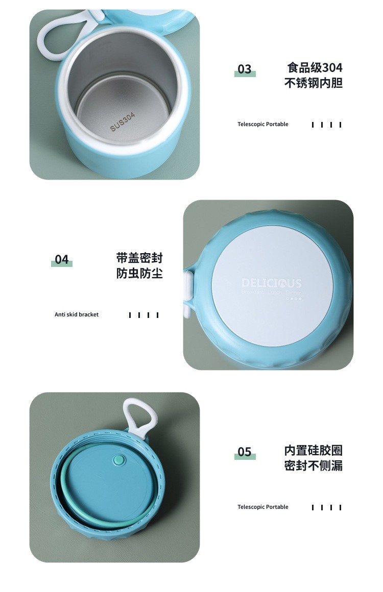 Stainless steel insulated soup cup 750ml sealed leak-proof cup, stewing pot, office worker breakfast porridge cup, portable cup -8 detail image 13