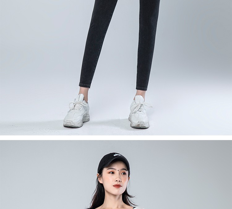 卡卡同款牛仔芭比裤女束腰高腰收腹提臀打底裤外穿紧身瑜伽骑行裤详情图2