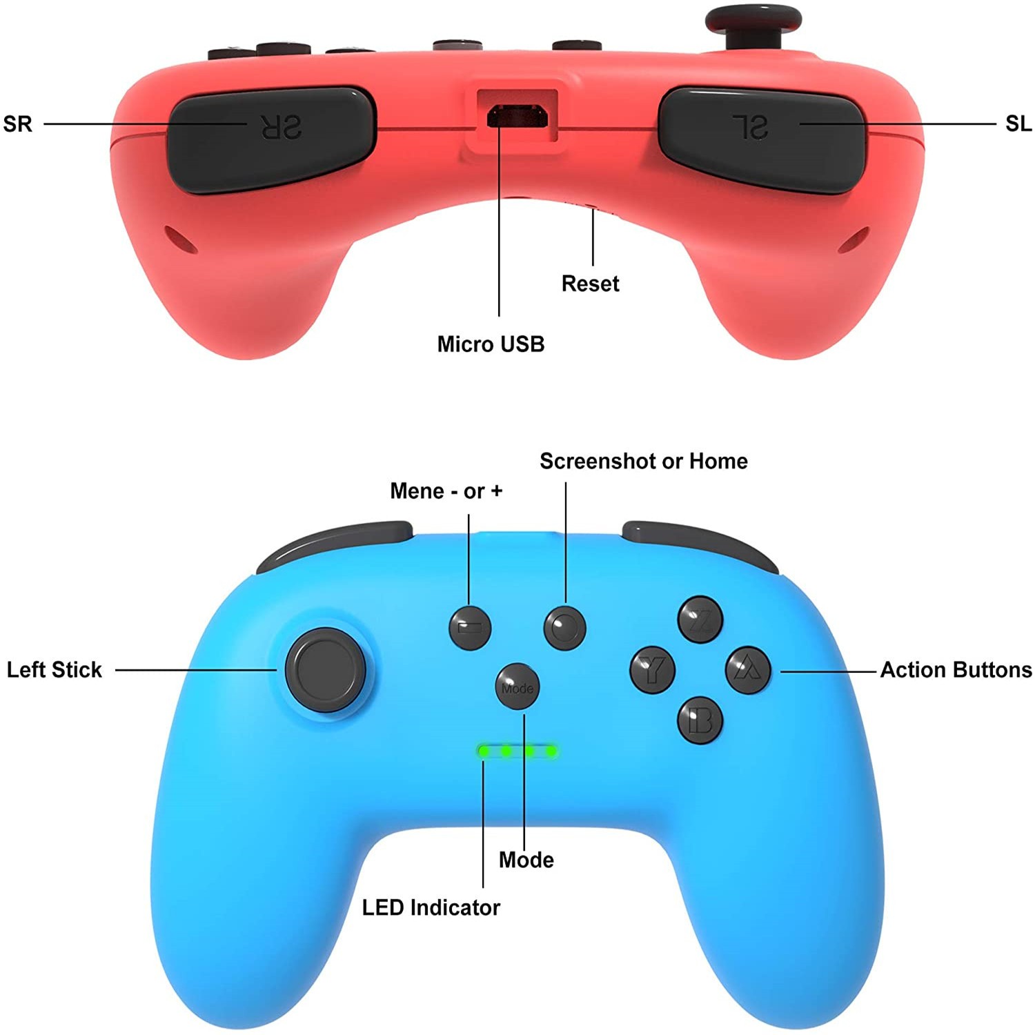 switch pro无线蓝牙游戏手柄NS lite迷你握把手把 双振动喷橡胶油详情图6