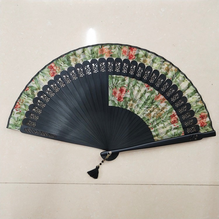 德祯  新款日韩女扇  扇中扇  高档礼品扇子  竹质扇中扇详情图6