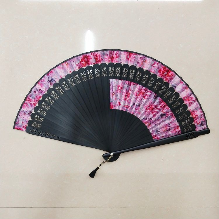 德祯  新款日韩女扇  扇中扇  高档礼品扇子  竹质扇中扇细节图