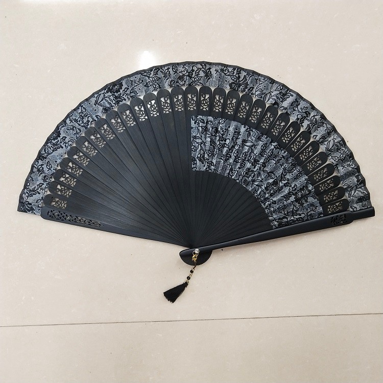 德祯  新款日韩女扇  扇中扇  高档礼品扇子  竹质扇中扇详情图3