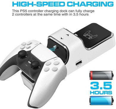 PS5 Gamepad Charger Two-seater New PS5 gamepad charging dock with LDE indicator