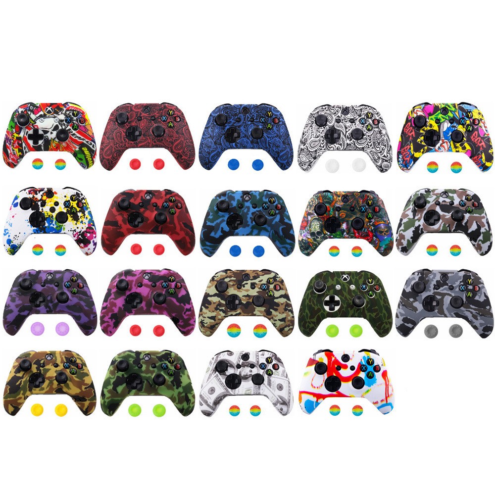 XBOX ONE/XBOX ones Camouflage smooth silicone case Protective case Controller case with joystick cap included detail image 1
