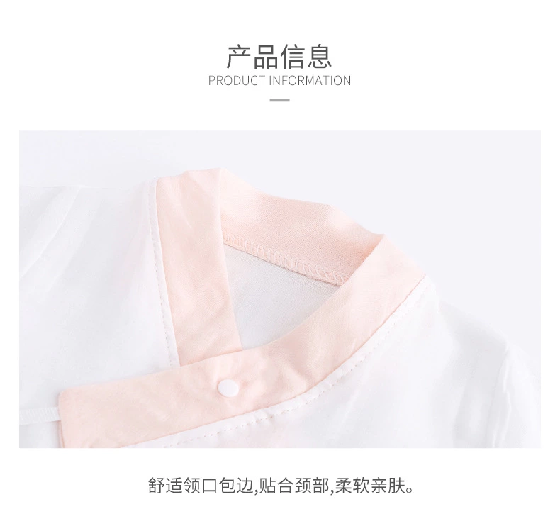 2020新款夏季纯棉纱布婴幼儿哈衣按扣档爬服婴幼儿和尚服宝宝内衣详情图8