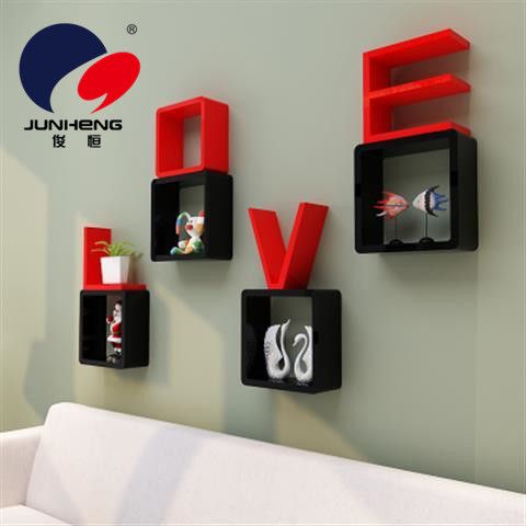 Decorative lattice LOOVE shelf, creative letter storage rack, bedroom bedside wall-mounted storage rack details Picture