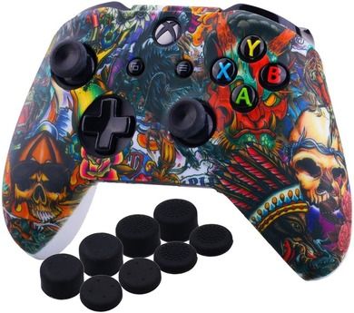 XBOX ONE/XBOX ones Camouflage smooth silicone case Protective case Controller case with joystick cap included details Picture
