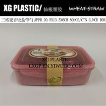 塑料秸秆三格饭盒带勺时尚简约风饭盒