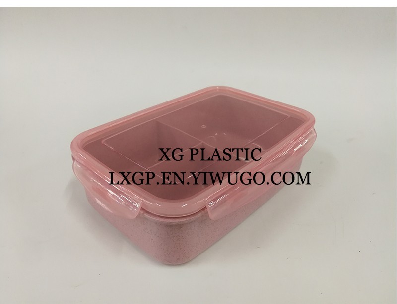 塑料秸秆三格饭盒带勺时尚简约风饭盒详情图6