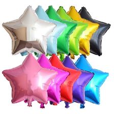 跨境爆款 18寸纯色五角星铝膜气球 派对商场装饰气球