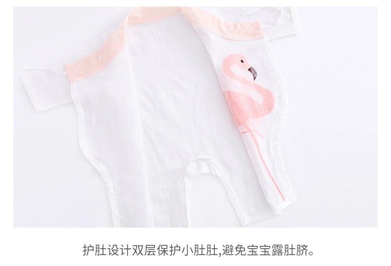 2020新款夏季纯棉纱布婴幼儿哈衣按扣档爬服婴幼儿和尚服宝宝内衣详情图9