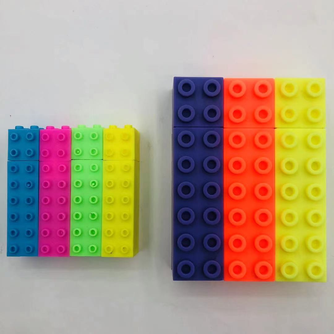 儿童涂鸦乐高荧光笔方块积木造型可拼搭荧光标记笔小号积木笔详情图9