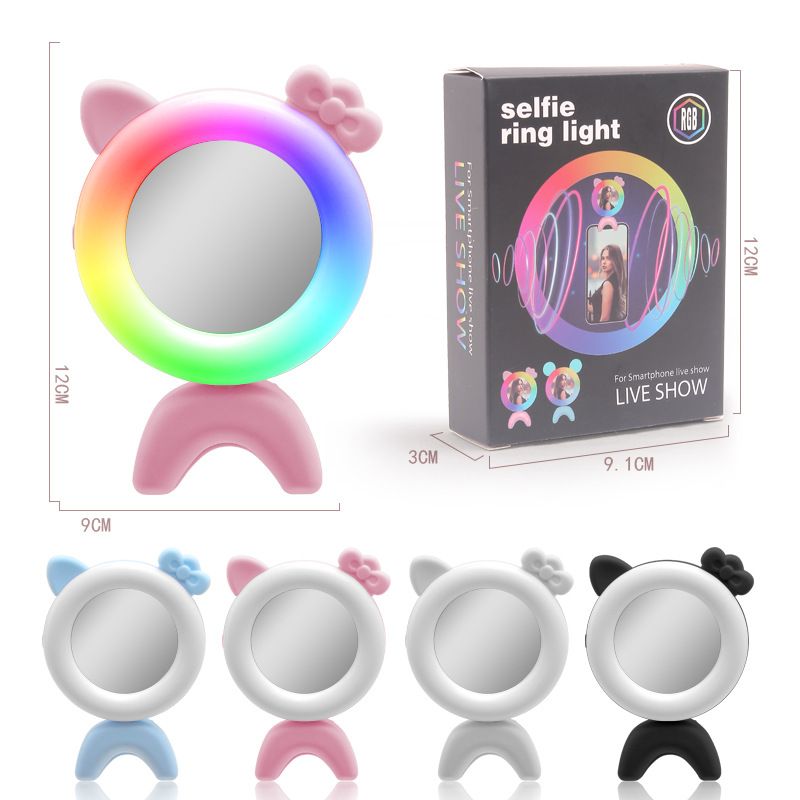 KT Cat Mobile full-color fill light, multi-mode switching USB beauty mini live streaming light Item Picture