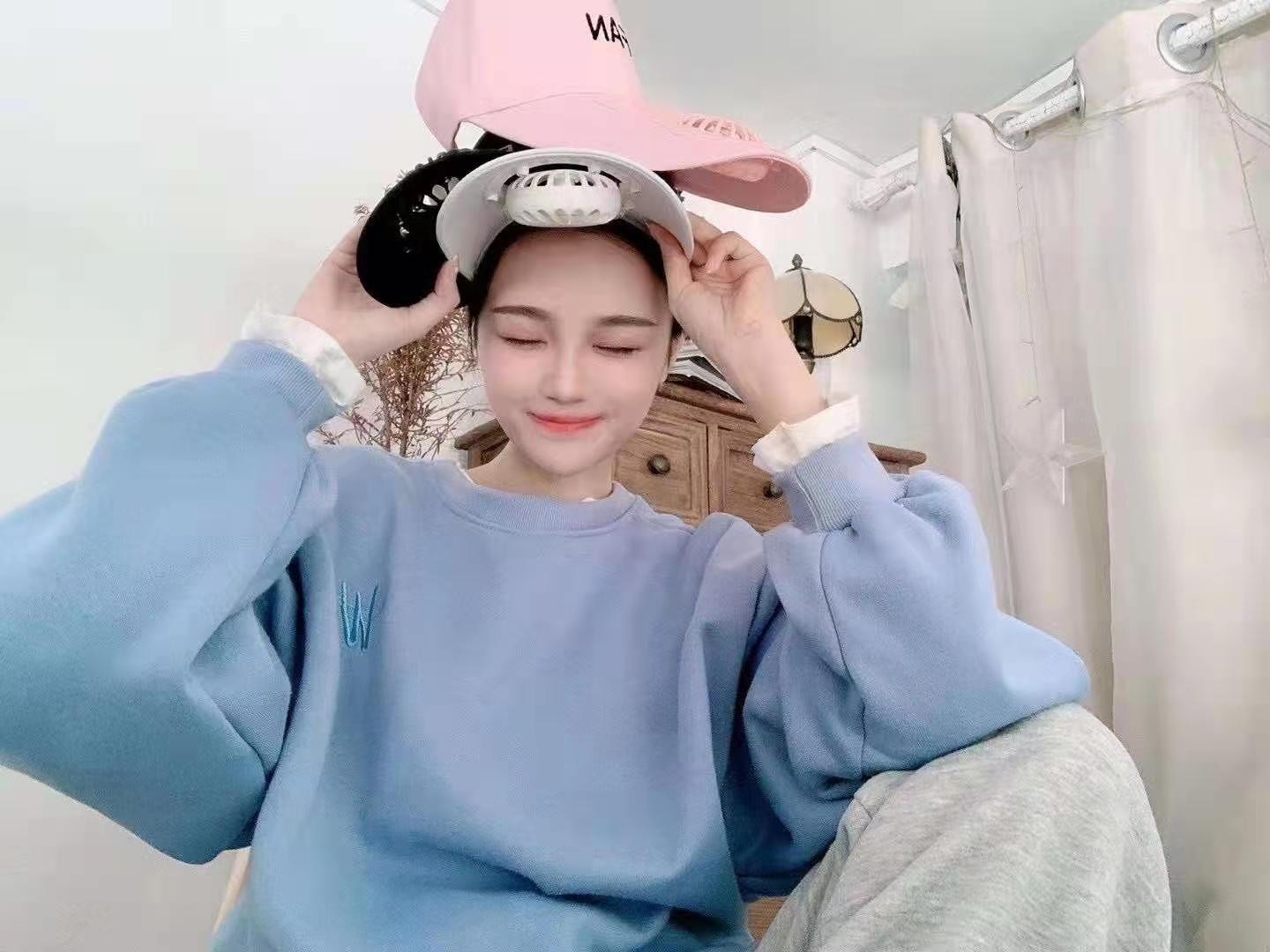 卡通帽子风扇SY940创意棒球鸭舌帽usb充电便携遮阳帽子详情图2
