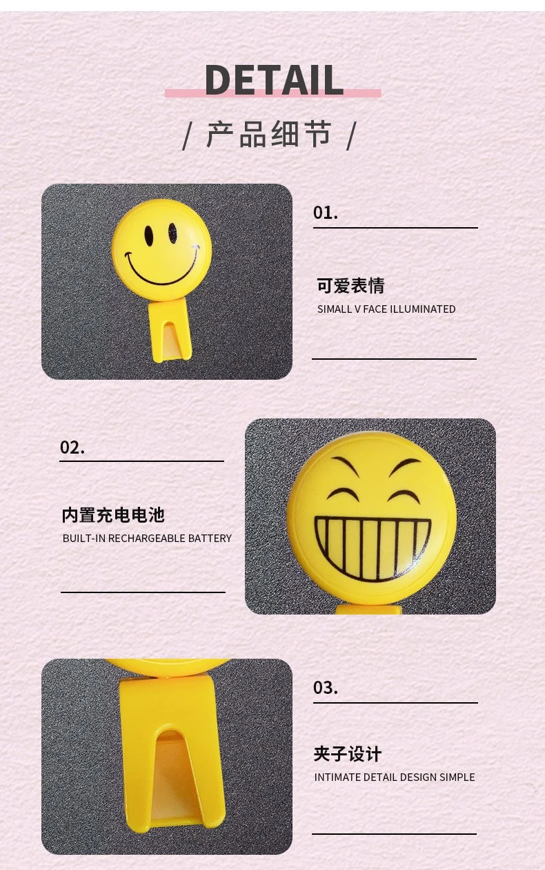 Portable emoticons, mobile phone fill light, USB circular live streaming LED flash, skin rejuvenation and beauty light detail image 8
