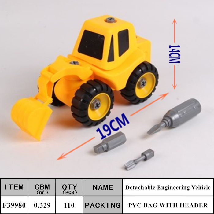 Children DIY dismountable assembly dismountable truck construction truck toys with plastic screwdriver toys boys puzzle toy car F39980