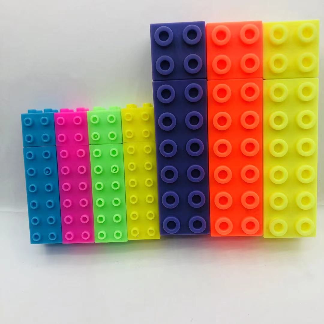 儿童涂鸦乐高荧光笔方块积木造型可拼搭荧光标记笔小号积木笔详情图5