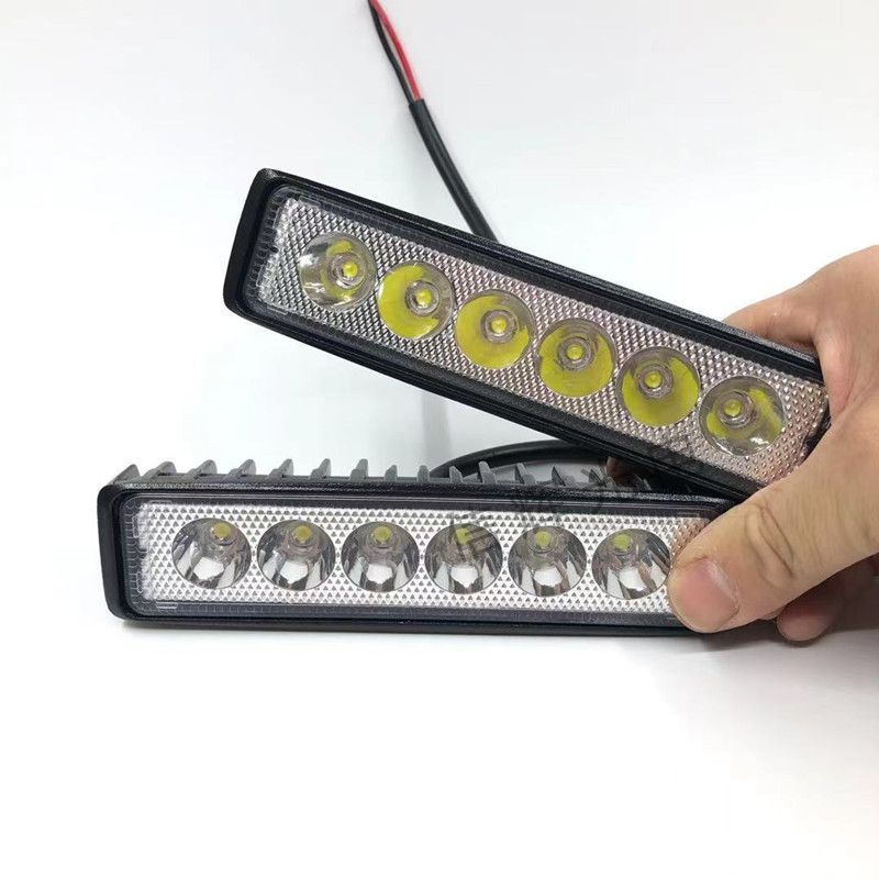 Factory export new car LED light 18W long strip work light 6led maintenance auxiliary lighting lamp modification Specification drawing