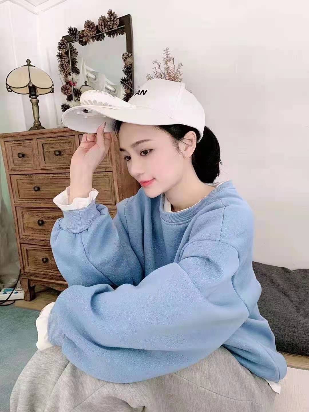 卡通帽子风扇SY940创意棒球鸭舌帽usb充电便携遮阳帽子详情图4