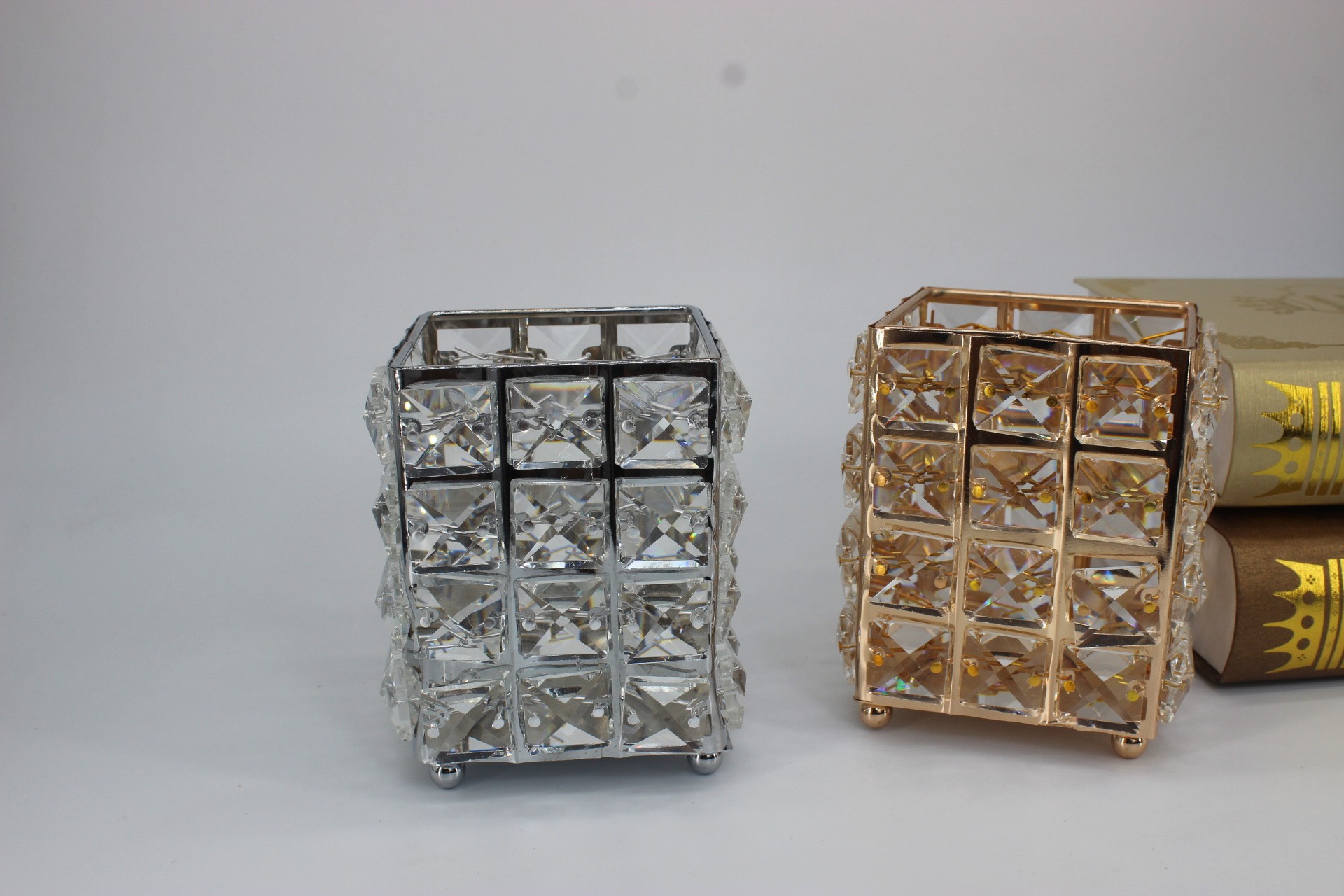 欧式水晶笔筒化妆刷收纳桶眉笔梳子整理化妆品收纳盒详情图4