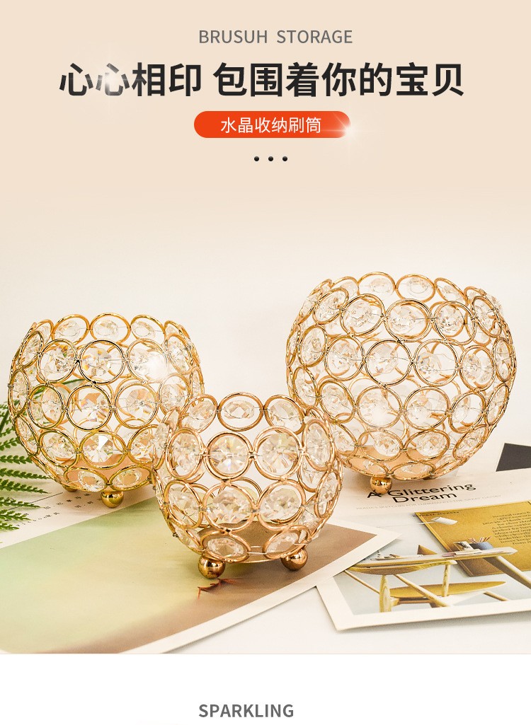 European-style crystal balls are selling well for parties, weddings, retro candlesticks, electroplated ironwork, creative decorative items, hollowed-out vases, candle cups detail image 1
