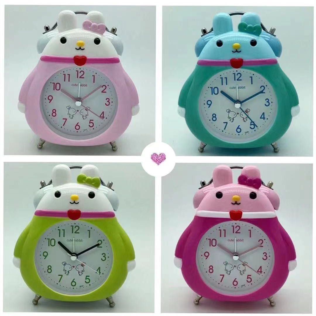 Bedroom cartoon children's metal ultra-quiet bedside student luminous electronic bell alarm clock