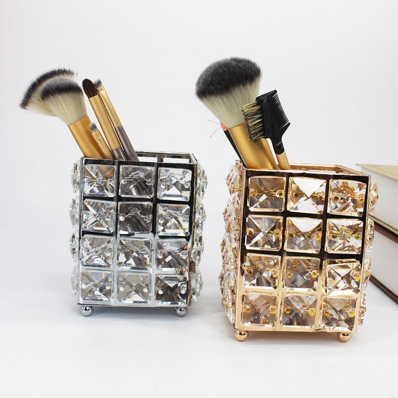 欧式水晶笔筒化妆刷收纳桶眉笔梳子整理化妆品收纳盒细节图