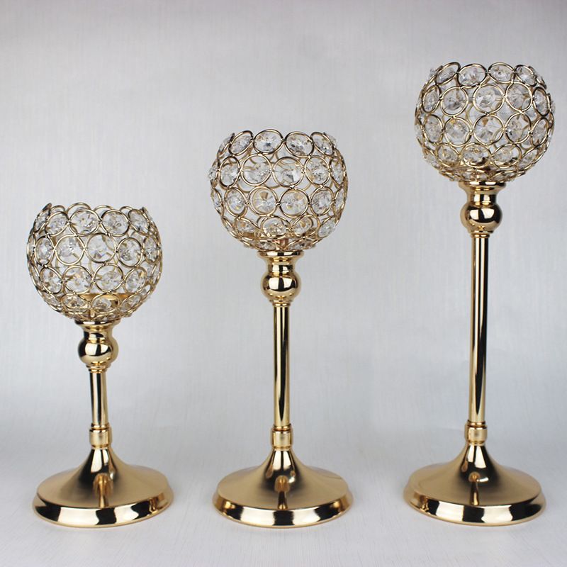 Creative single-head European crystal candlestick ornaments, hotel decoration items, romantic candlelight dinner Item Picture